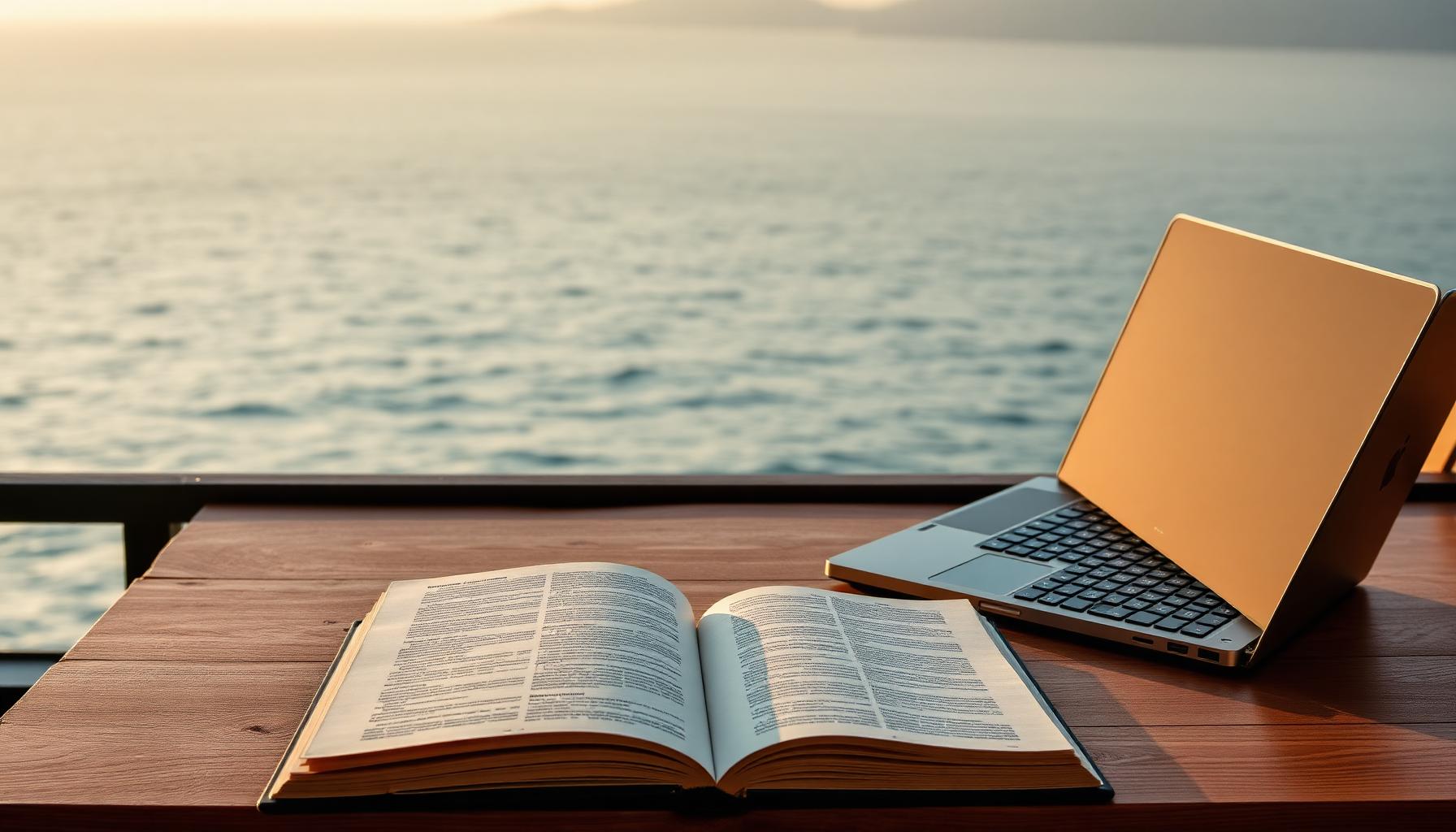 Academy desk by the sea